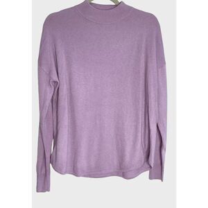 Madewell Pullover Ashbury Mock Neck Vibrant‎ Lilac Merino/ Alpaca Medium Sweater